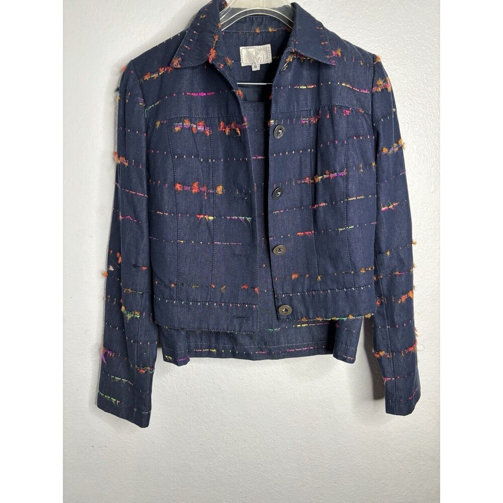 Alberto Makali Colorful 2 Piece Set Size 6 Blue Button Up Funky 90s Vintage